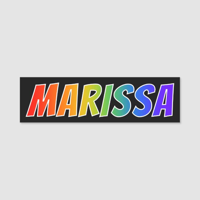 First Name "MARISSA": Fun Rainbow Colouring Tag (Front)