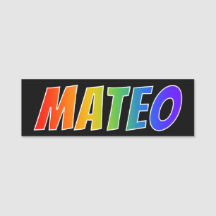 First Name "MATEO": Fun Rainbow Colouring Tag
