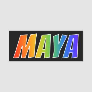 First Name "MAYA": Fun Rainbow Colouring Tag