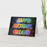 First Name "MELANIE" Fun "HAPPY BIRTHDAY"