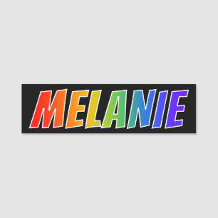 First Name "MELANIE": Fun Rainbow Colouring Tag