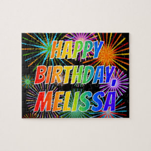 First Name "MELISSA", Fun "HAPPY BIRTHDAY" Jigsaw Puzzle