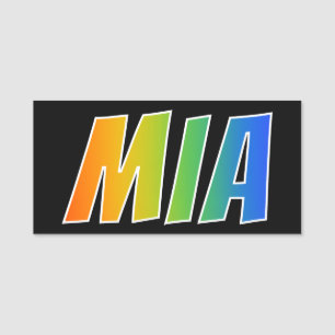 First Name "MIA": Fun Rainbow Colouring Name Tag