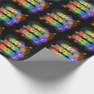First Name "MICHAEL", Fun "HAPPY BIRTHDAY" Wrapping Paper