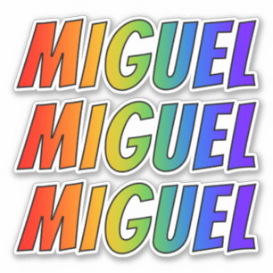 First Name "MIGUEL" w/ Fun Rainbow Colouring