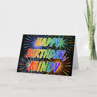 First Name "MINDY" Fun "HAPPY BIRTHDAY"