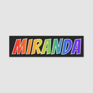 First Name "MIRANDA": Fun Rainbow Colouring Tag