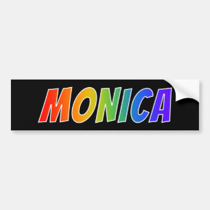 First Name "MONICA": Fun Rainbow Colouring Bumper Sticker