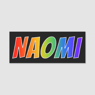 First Name "NAOMI": Fun Rainbow Colouring Tag