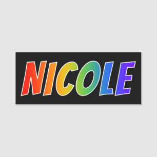 First Name "NICOLE": Fun Rainbow Colouring Name Tag