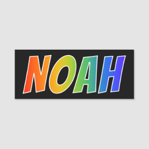 First Name "NOAH": Fun Rainbow Colouring Name Tag
