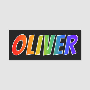 First Name "OLIVER": Fun Rainbow Colouring Name Tag