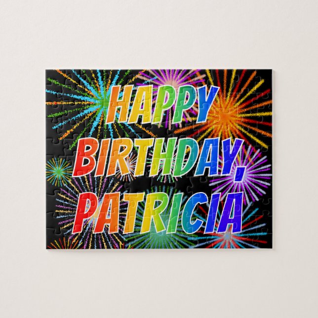 First Name "PATRICIA", Fun "HAPPY BIRTHDAY" Jigsaw Puzzle (Horizontal)
