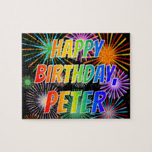 First Name "PETER", Fun "HAPPY BIRTHDAY" Jigsaw Puzzle
