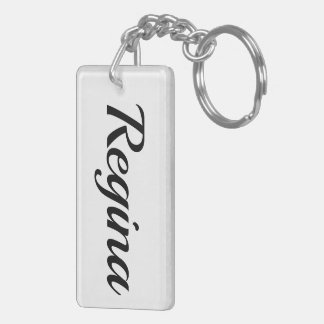 first name Regina black and white Key Ring