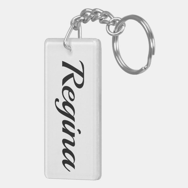 first name Regina black and white Key Ring (Back Right)