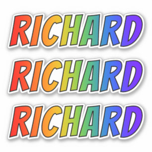 First Name "RICHARD" w/ Fun Rainbow Colouring