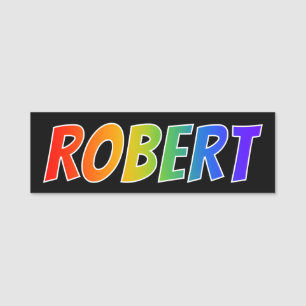 First Name "ROBERT": Fun Rainbow Colouring Tag