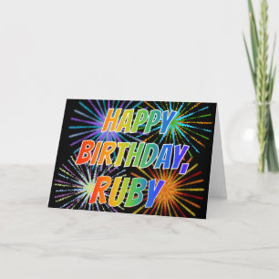 First Name "RUBY" Fun "HAPPY BIRTHDAY" Card