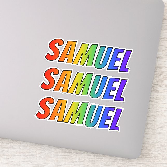 First Name "SAMUEL" w/ Fun Rainbow Colouring (Detail)