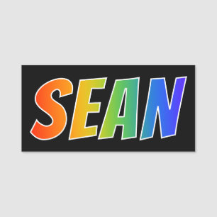 First Name "SEAN": Fun Rainbow Colouring Tag