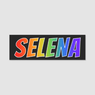 First Name "SELENA": Fun Rainbow Colouring Tag