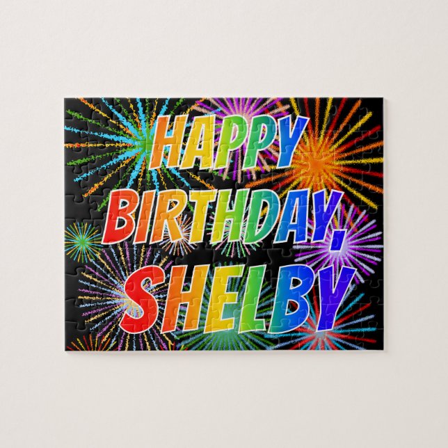 First Name "SHELBY", Fun "HAPPY BIRTHDAY" Jigsaw Puzzle (Horizontal)