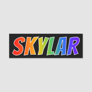 First Name "SKYLAR": Fun Rainbow Colouring Tag