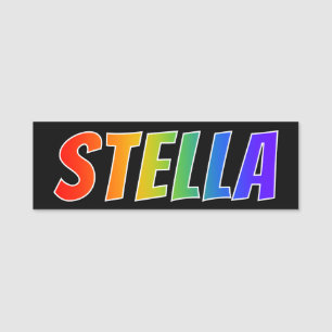 First Name "STELLA": Fun Rainbow Colouring Tag