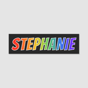 First Name "STEPHANIE": Fun Rainbow Colouring Tag