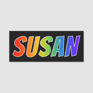 First Name "SUSAN": Fun Rainbow Colouring Tag