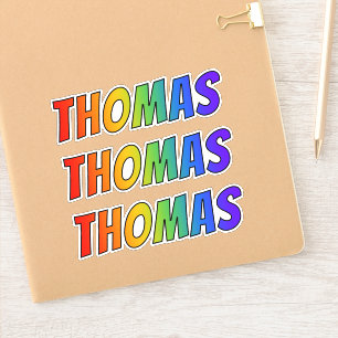 First Name "THOMAS" w/ Fun Rainbow Colouring