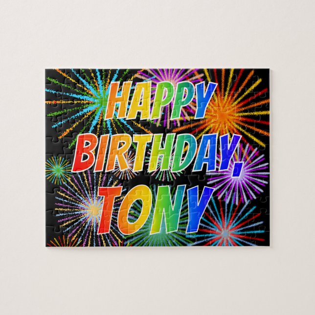 First Name "TONY", Fun "HAPPY BIRTHDAY" Jigsaw Puzzle (Horizontal)