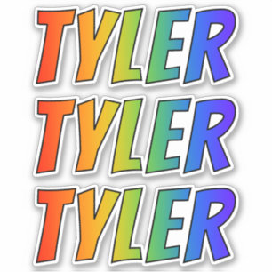 First Name "TYLER" w/ Fun Rainbow Colouring