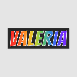 First Name "VALERIA": Fun Rainbow Colouring Tag