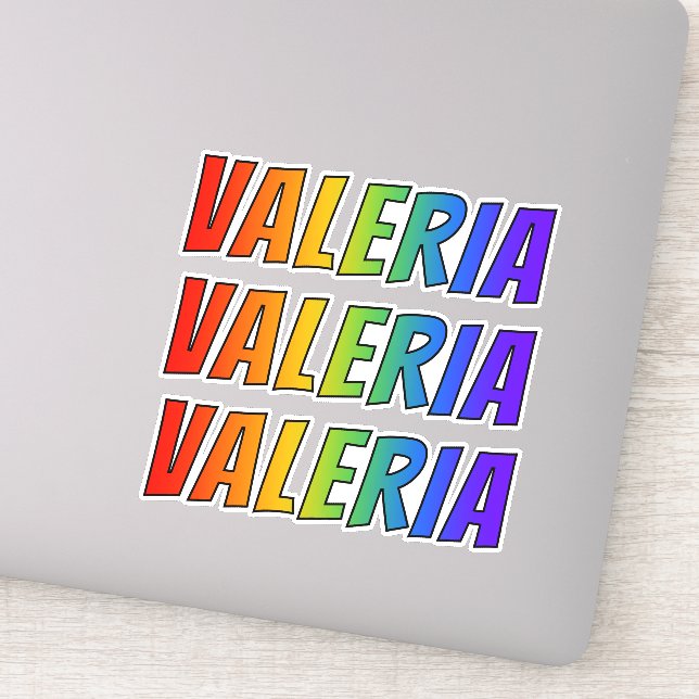 First Name "VALERIA" w/ Fun Rainbow Colouring (Detail)