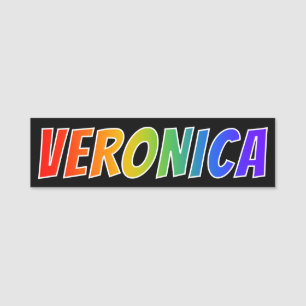 First Name "VERONICA": Fun Rainbow Colouring Tag