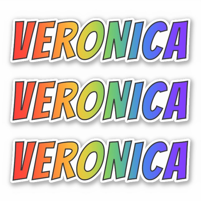 First Name "VERONICA" w/ Fun Rainbow Colouring (Front)