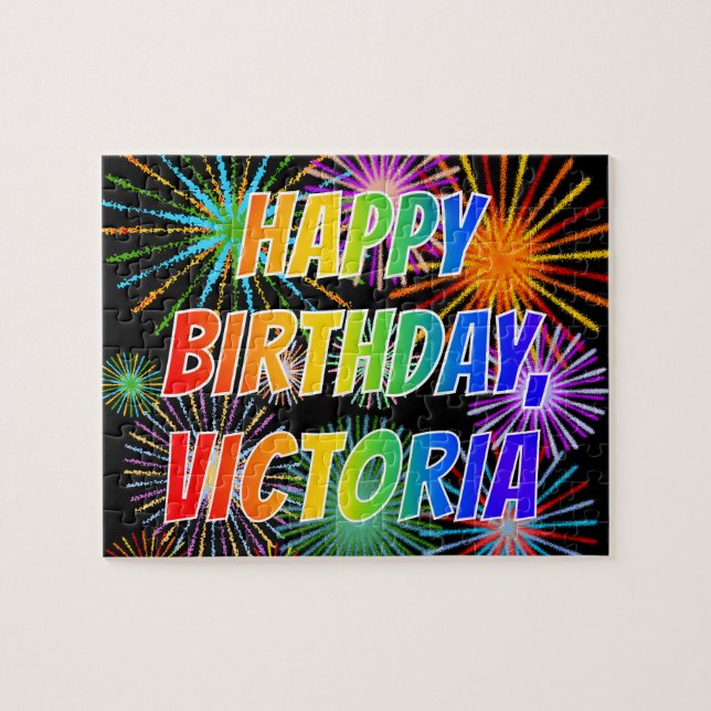First Name "VICTORIA", Fun "HAPPY BIRTHDAY" Jigsaw Puzzle (Horizontal)