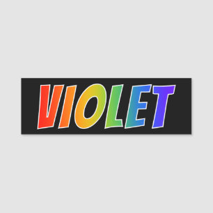 First Name "VIOLET": Fun Rainbow Colouring Name Tag