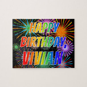 First Name "VIVIAN", Fun "HAPPY BIRTHDAY" Jigsaw Puzzle