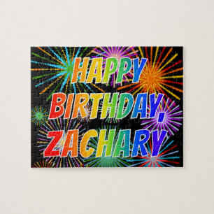 First Name "ZACHARY", Fun "HAPPY BIRTHDAY" Jigsaw Puzzle
