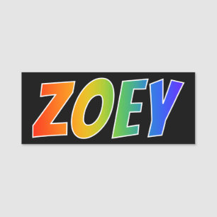 First Name "ZOEY": Fun Rainbow Colouring Tag