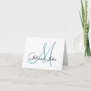 First Names Blue Initial Wedding Invitations