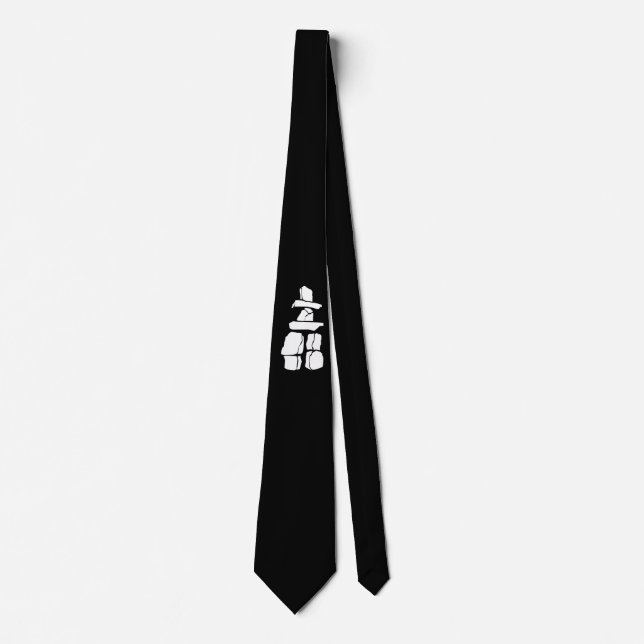 First Nation Art Tie Inukshuk Inuit Native Art Tie (Front)