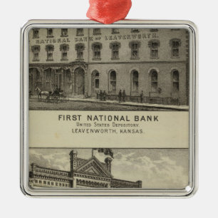 First National Bank Metal Tree Decoration