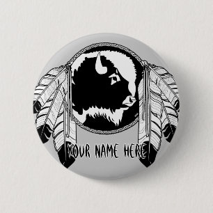 First Nations Buttons Custom Metis Wildlife Button