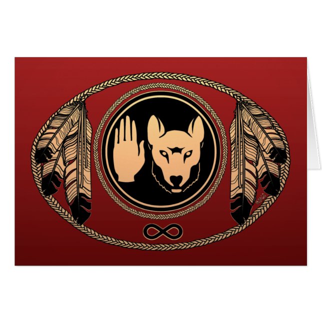 First Nations Cards Wolf Native Art Cards Metis (Front Horizontal)