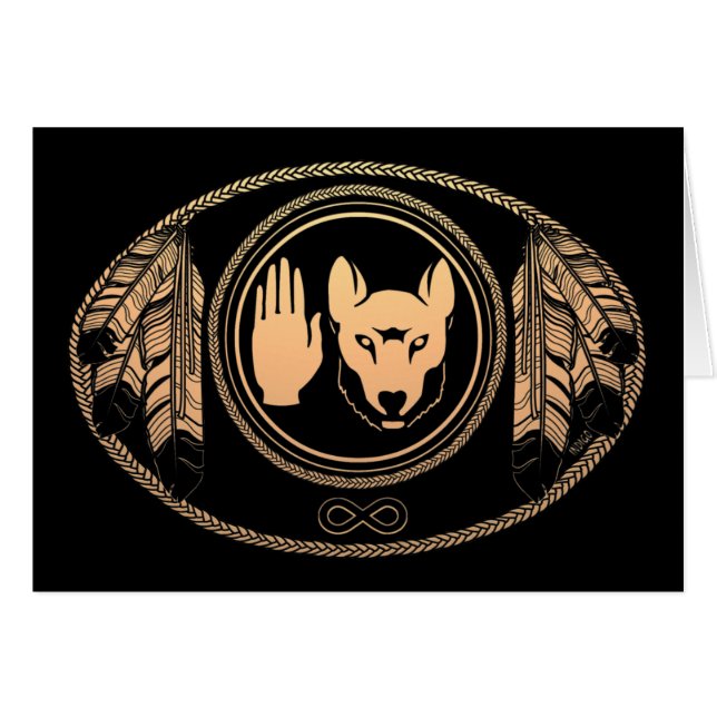 First Nations Cards Wolf Native Art Cards Metis (Front Horizontal)