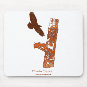 First Nations Haida Eagle & Totem Pole Mousemat